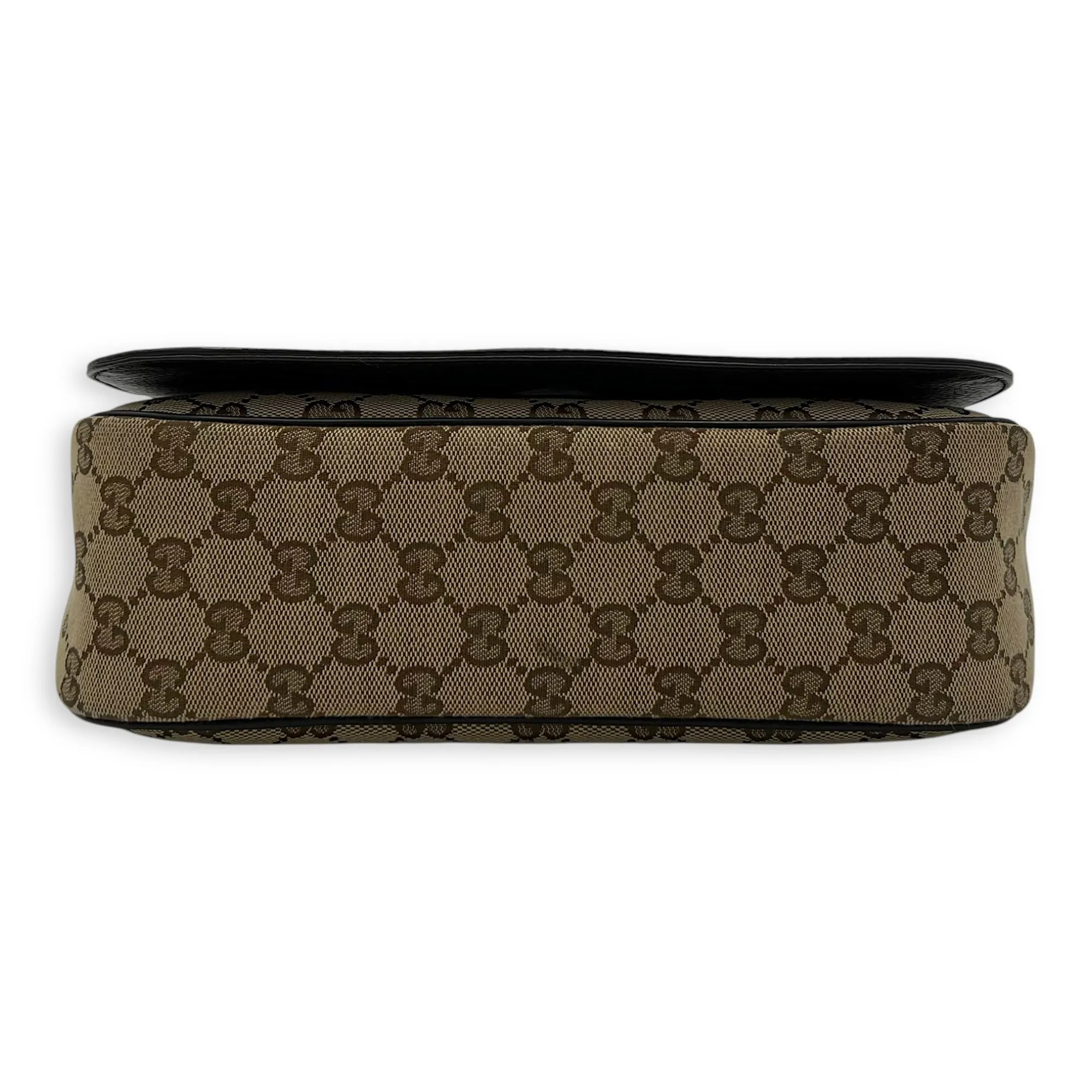 GG Supreme Small Brown Messenger in Canvas, Silver hardware