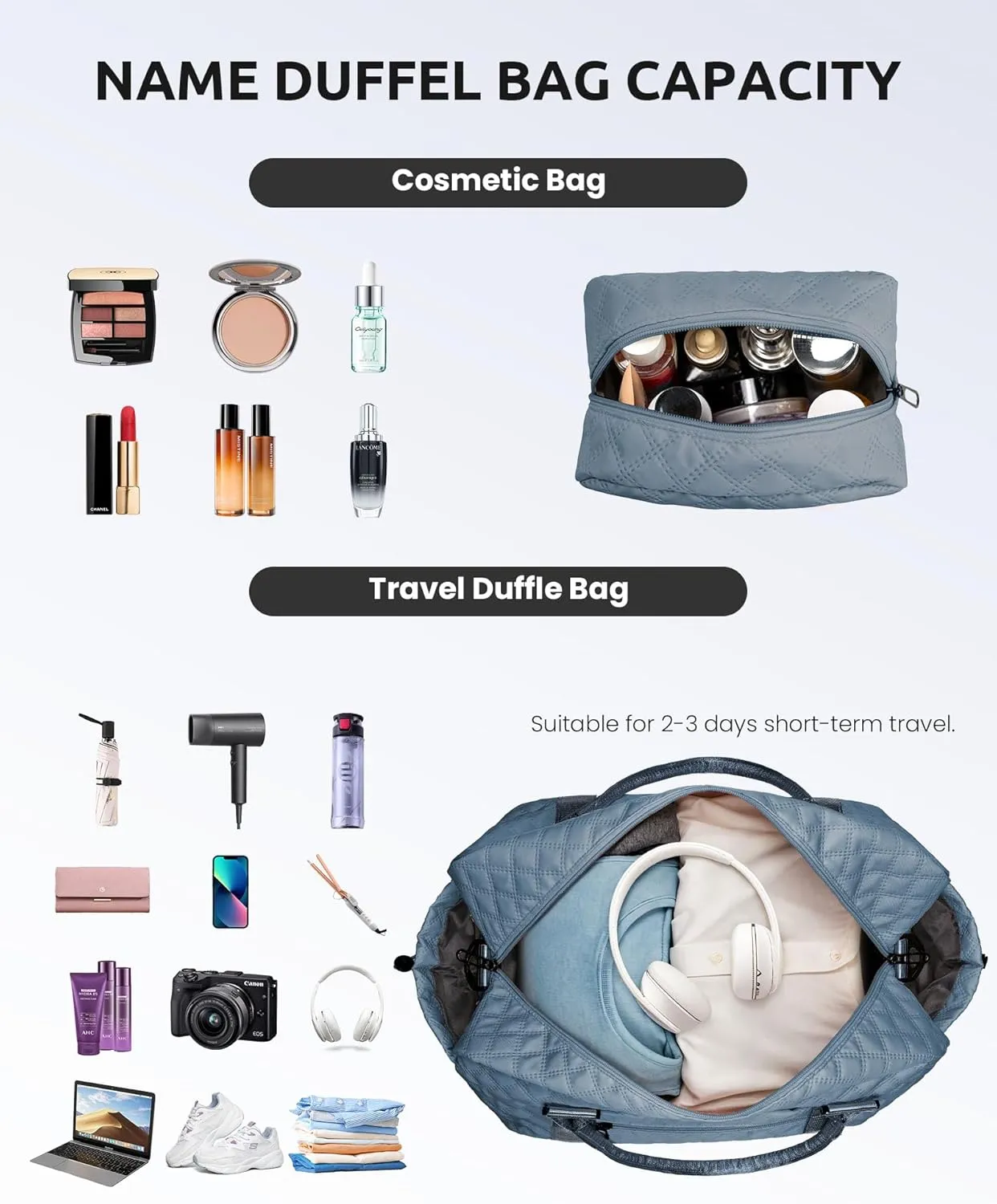 Gifts for Her-Overnight Bags for Women, Personalized Weekender Bag, Monogram Travel Bag, Letter Bag with Makeup Bag，Daughter Friend Gifts, Initial Gift for Mom Sister (Letter P)
