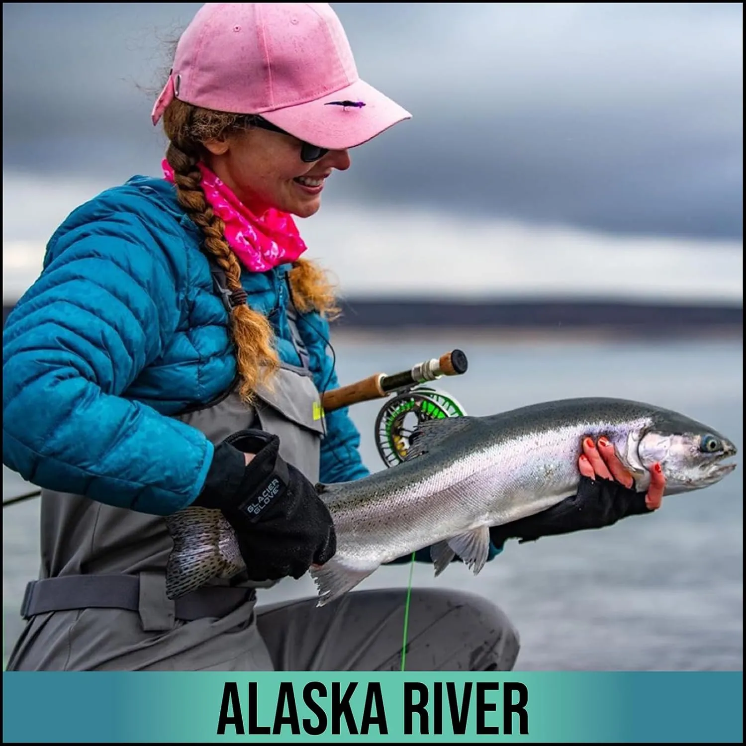 Glacier Glove Unisex Alaska River Fingerless Lightweight Breathable Non-Slip Grip Fishing Gloves with Elasticized Cuffs | for Outdoors, Fly Fishing, Paddling, Hiking