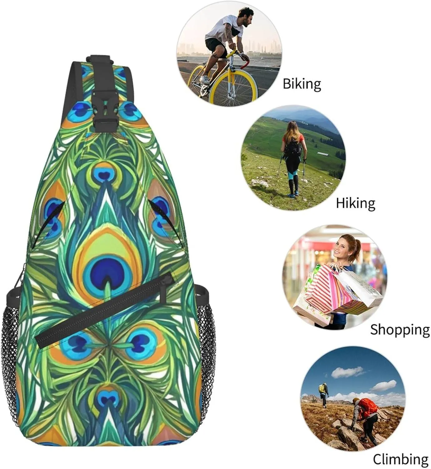 Gold Handprint Starry Sky Crossbody Bags Cross Chest Bag Adjustable Sling Backpack for Women Men