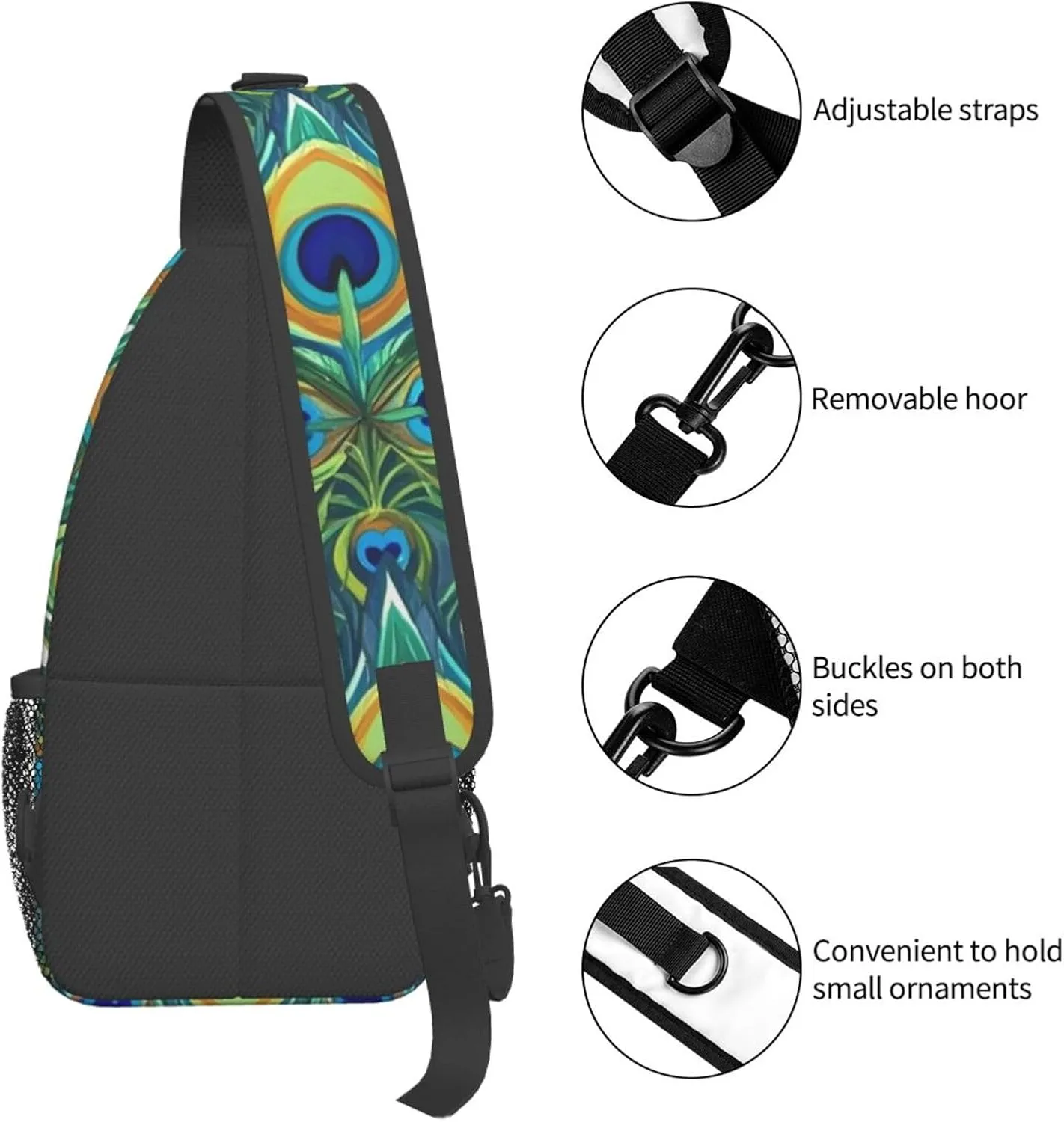 Gold Handprint Starry Sky Crossbody Bags Cross Chest Bag Adjustable Sling Backpack for Women Men
