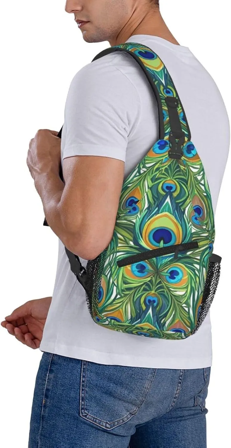 Gold Handprint Starry Sky Crossbody Bags Cross Chest Bag Adjustable Sling Backpack for Women Men