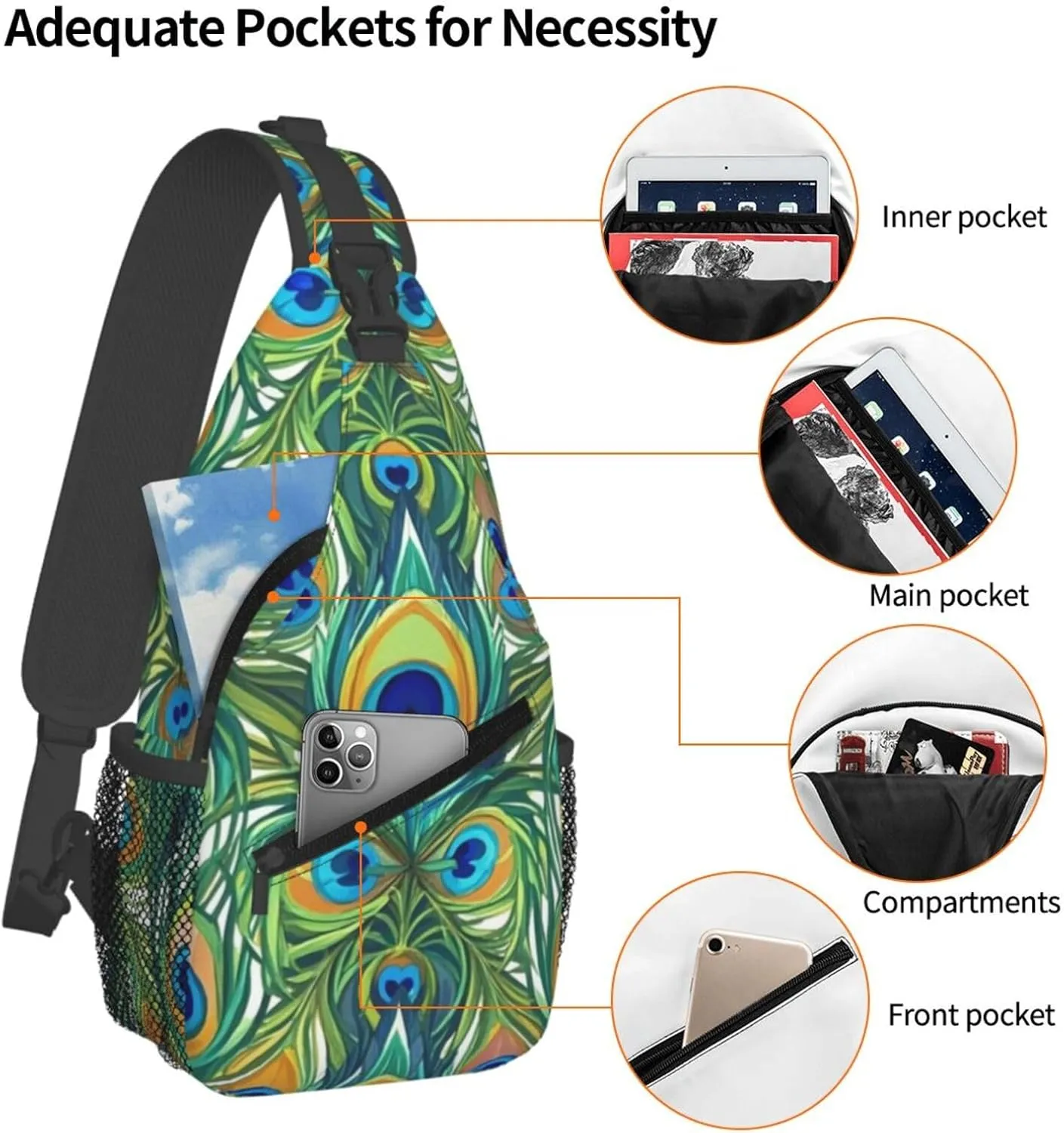 Gold Handprint Starry Sky Crossbody Bags Cross Chest Bag Adjustable Sling Backpack for Women Men