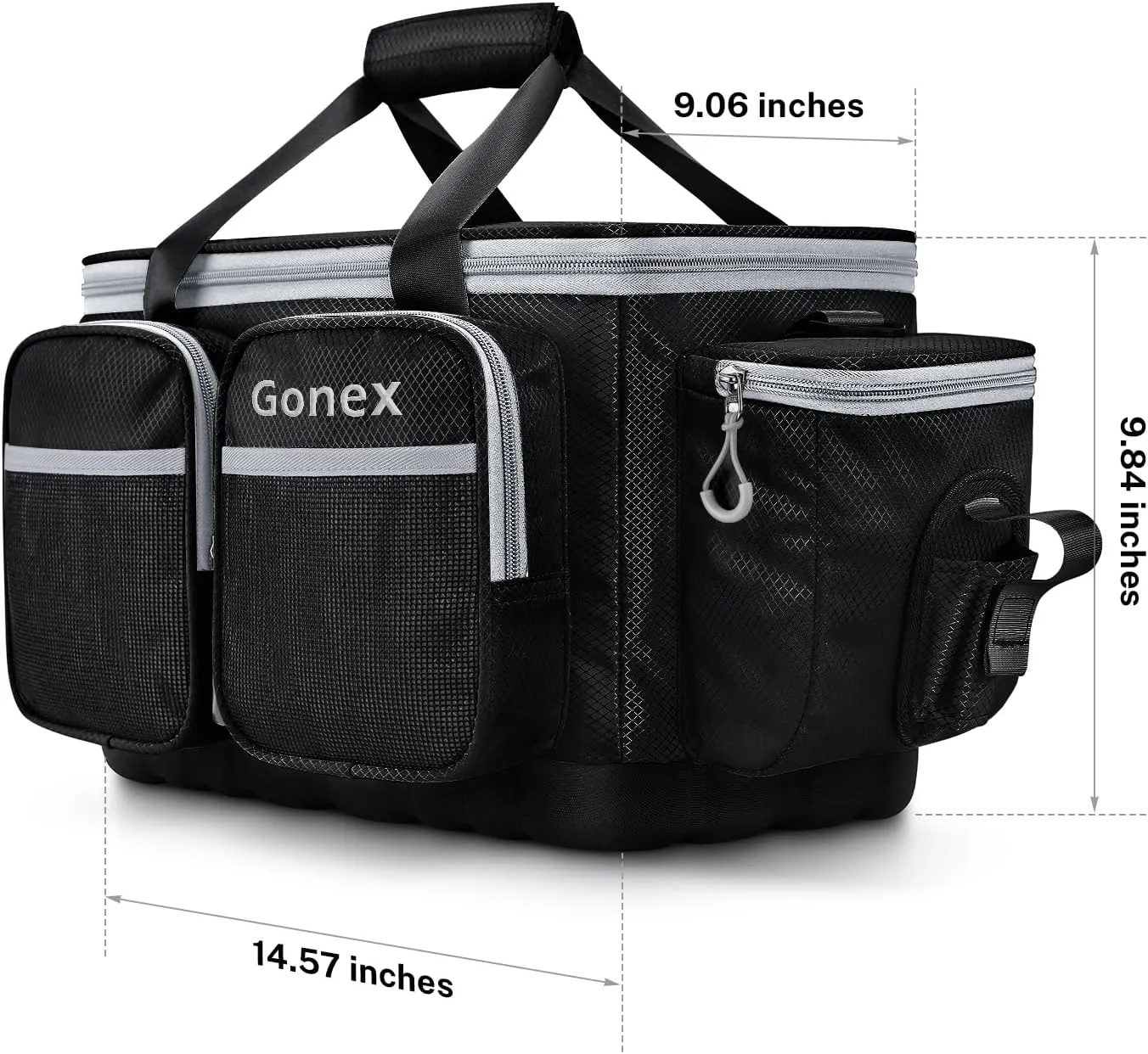 Gonex Fishing Tackle Bag, Water-Resistant Polyester Material Fishing Tackle Storage Bag with Padded Shoulder Strap and Non-Slip Base Suitable for 3600 3700 Tackle Box