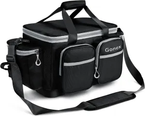 Gonex Fishing Tackle Bag, Water-Resistant Polyester Material Fishing Tackle Storage Bag with Padded Shoulder Strap and Non-Slip Base Suitable for 3600 3700 Tackle Box