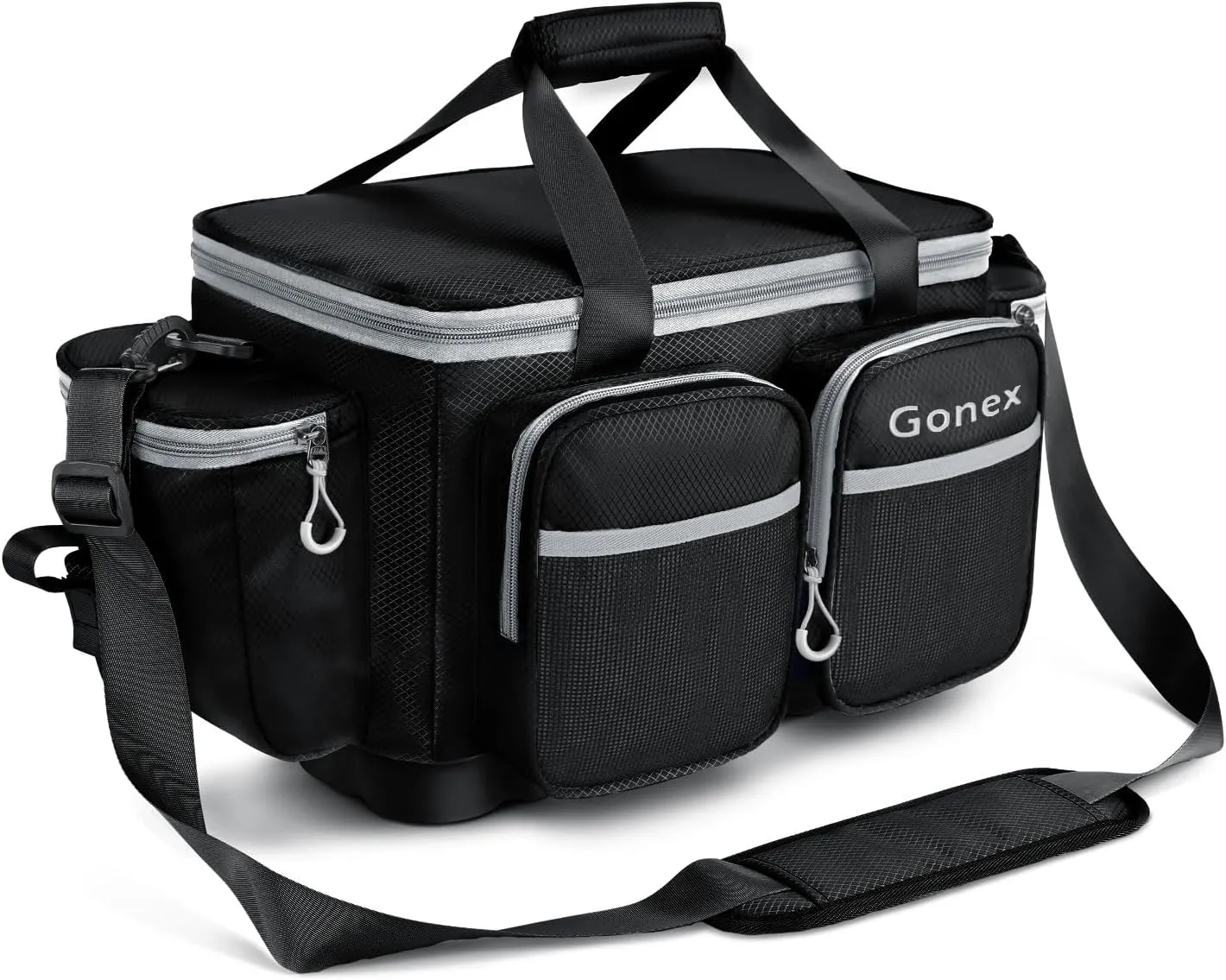 Gonex Fishing Tackle Bag, Water-Resistant Polyester Material Fishing Tackle Storage Bag with Padded Shoulder Strap and Non-Slip Base Suitable for 3600 3700 Tackle Box