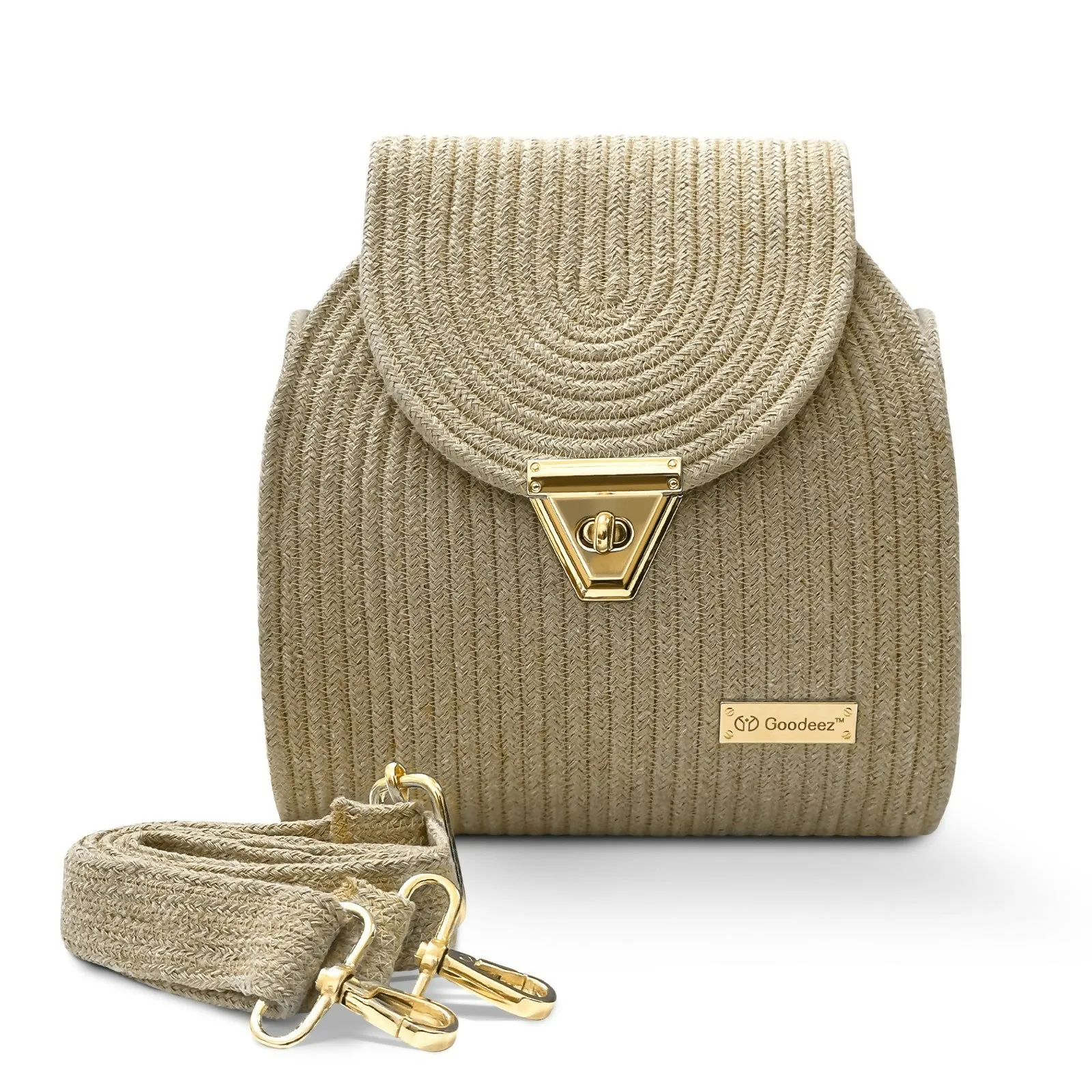 Goodeez Artistic Beige Sling Bag for Women - Unique Design