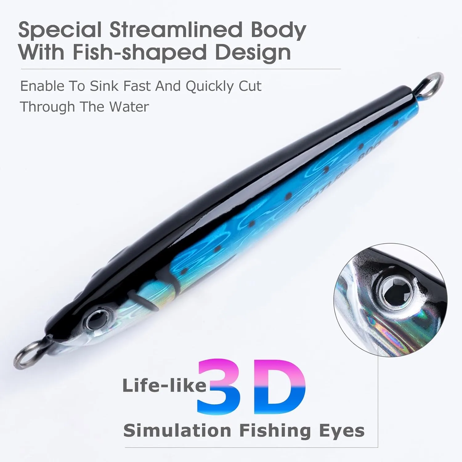 Goture Fishing Jigs Saltwater, 60g/80g/100g/150g Vertical Jigging Lures with Double Assist Hooks, Speed Fast Fall Jig Deep Sea Fishing Jigging Spoon Lures for Tuna,Salmon,Grouper Snapper, Kingfish