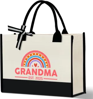 Grandma Canvas Tote Bag Gift, Grandma Gift for Birthday Mother's Day Retirement Nana Grandma to Be Grocery Bag