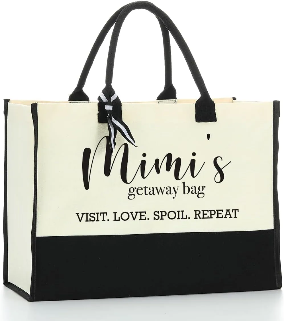 Grandma Gifts Canvas Tote Bag - Birthday & Appreciation Gift for Women Grandmother - Waterproof Beach Bag