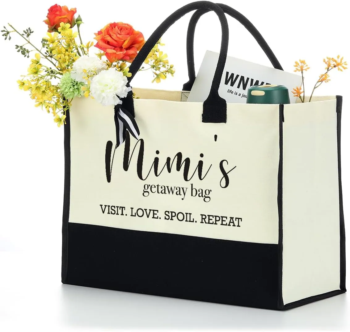 Grandma Gifts Canvas Tote Bag - Birthday & Appreciation Gift for Women Grandmother - Waterproof Beach Bag