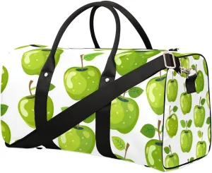 Green Apples Pattern Travel Duffel bag for Men Women Weekender Overnight Bag Gym Bag Carry On Luggage Bags for Yoga Workout Sports