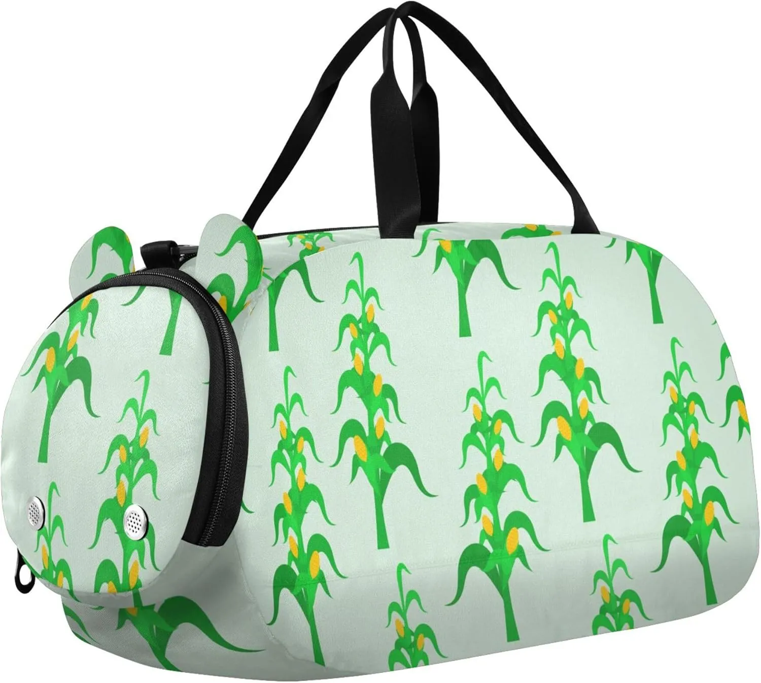 Green Corn Field Sports Duffle Bag for Girls Boys, Gym Bag with Shoe Compartment, Kids Travel Overnight Weekender Shoulder Bag