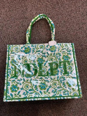 Green Floral NDLPT Tote