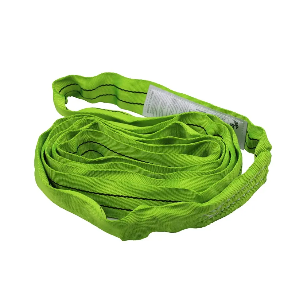 Green Polyester Endless Round Sling Heavy Duty Poly Lifting Sling 5300lbs Vertical Capacity, 6 Feet Length, Pack of 4