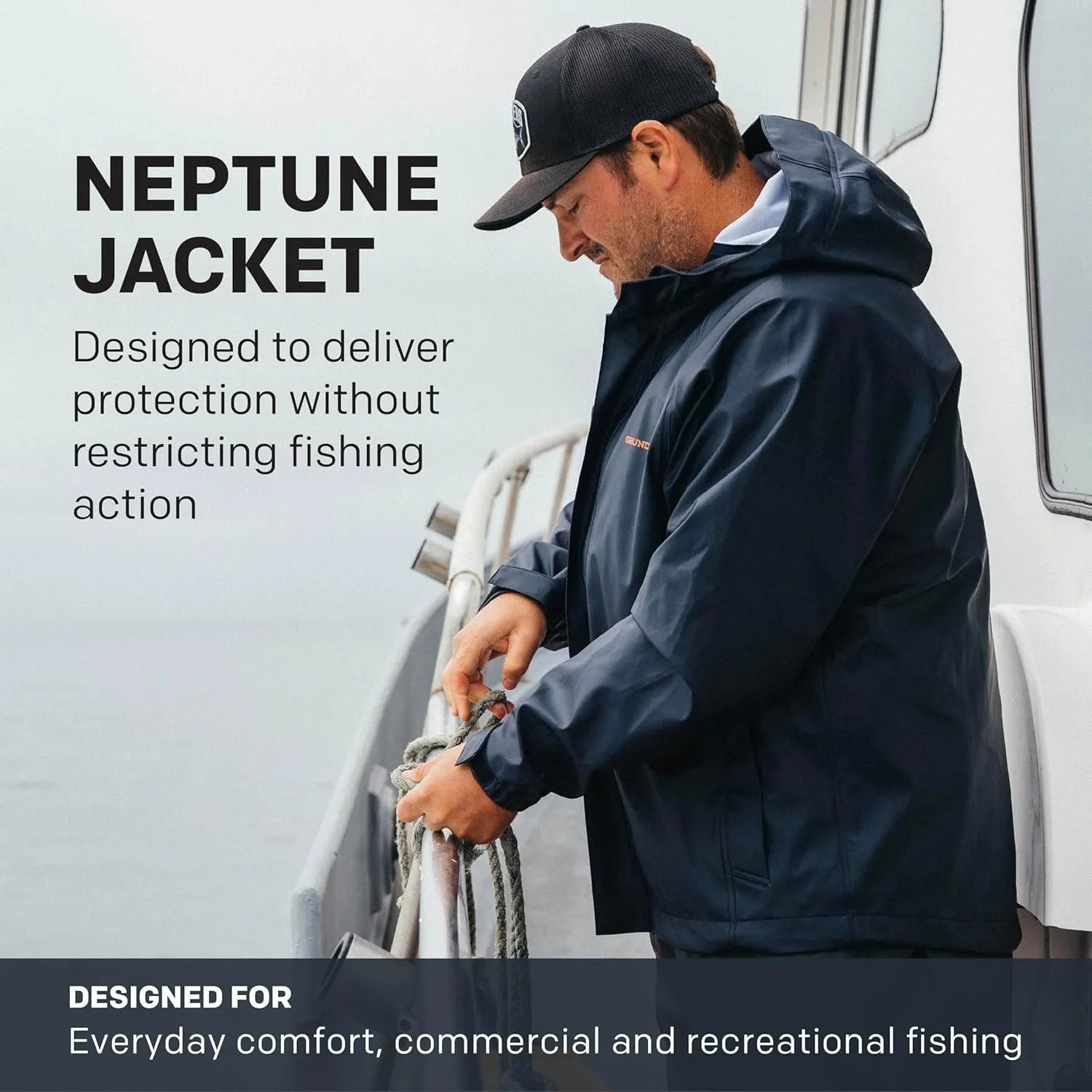 Grundens Men’s Neptune Commercial Fishing Jacket | Waterproof, Adjustable