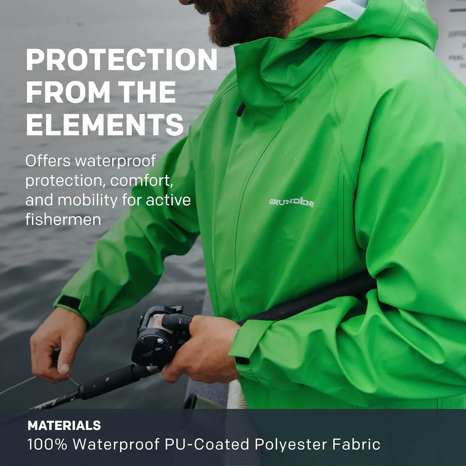 Grundens Men’s Neptune Commercial Fishing Jacket | Waterproof, Adjustable