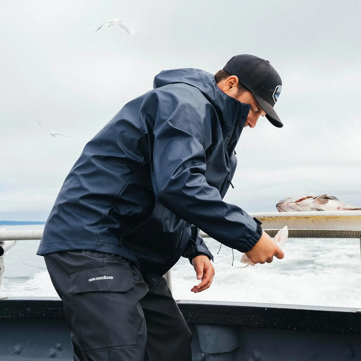 Grundens Men’s Neptune Commercial Fishing Jacket | Waterproof, Adjustable