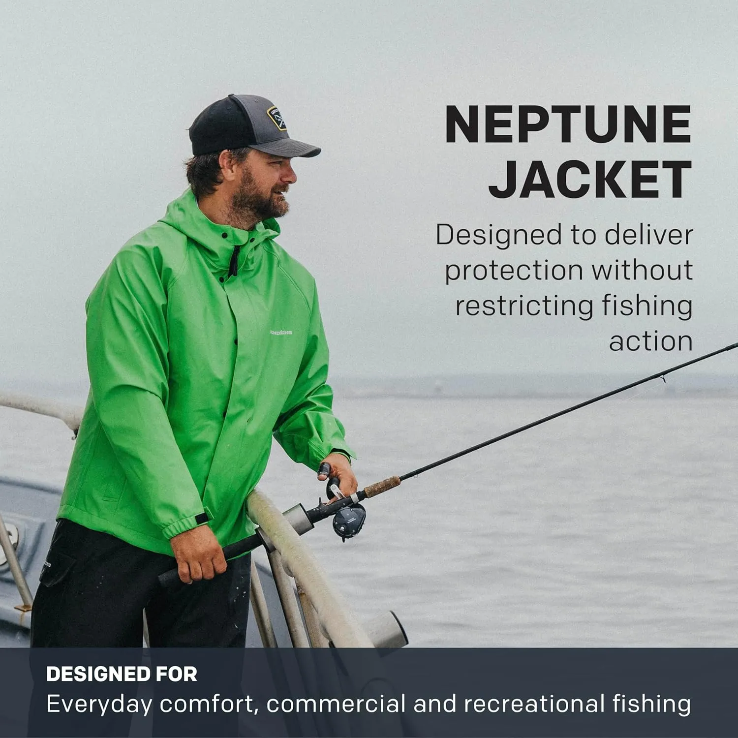 Grundens Men’s Neptune Commercial Fishing Jacket | Waterproof, Adjustable