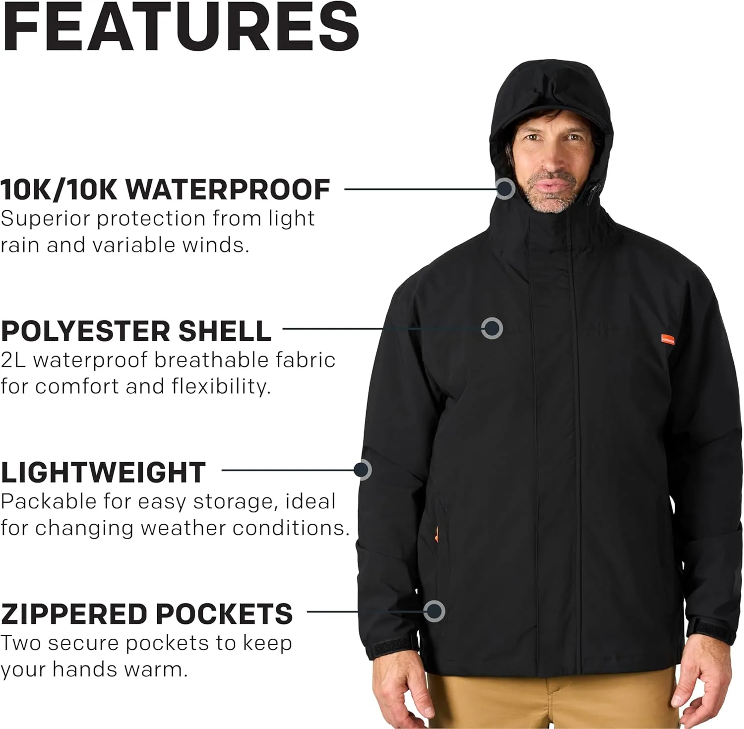 Grundéns Cutter Jacket – Waterproof, Packable, Lightweight Rain and Wind Resistant Fishing Jacket for Men