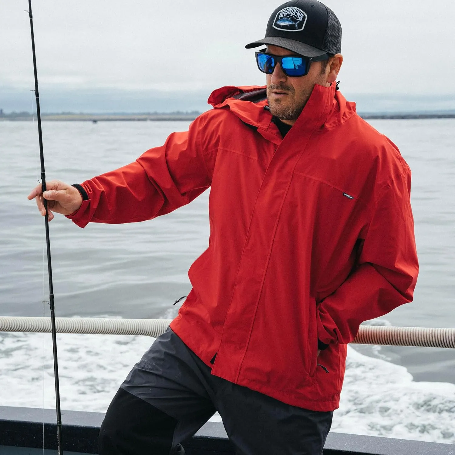 Grundéns Cutter Jacket – Waterproof, Packable, Lightweight Rain and Wind Resistant Fishing Jacket for Men