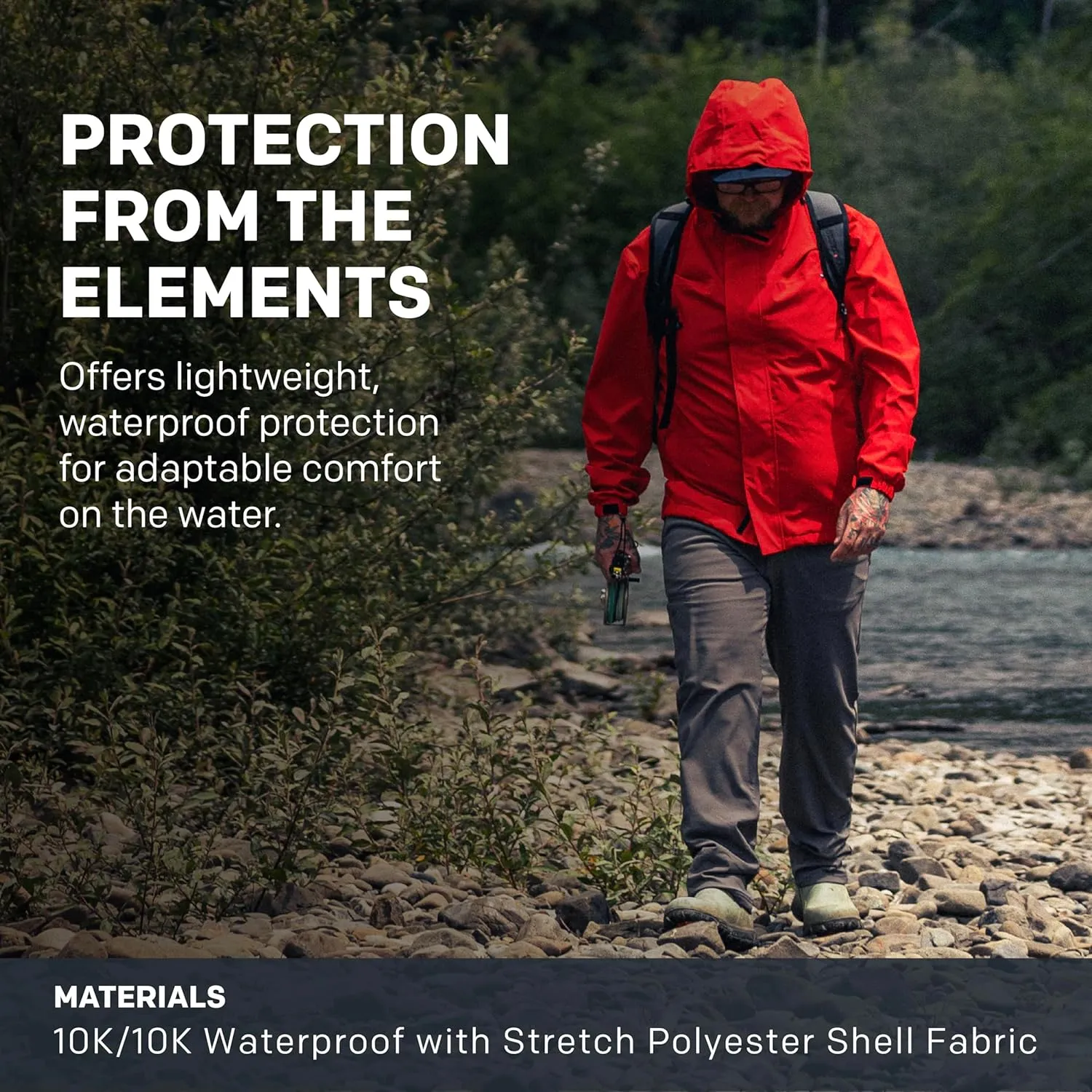 Grundéns Cutter Jacket – Waterproof, Packable, Lightweight Rain and Wind Resistant Fishing Jacket for Men