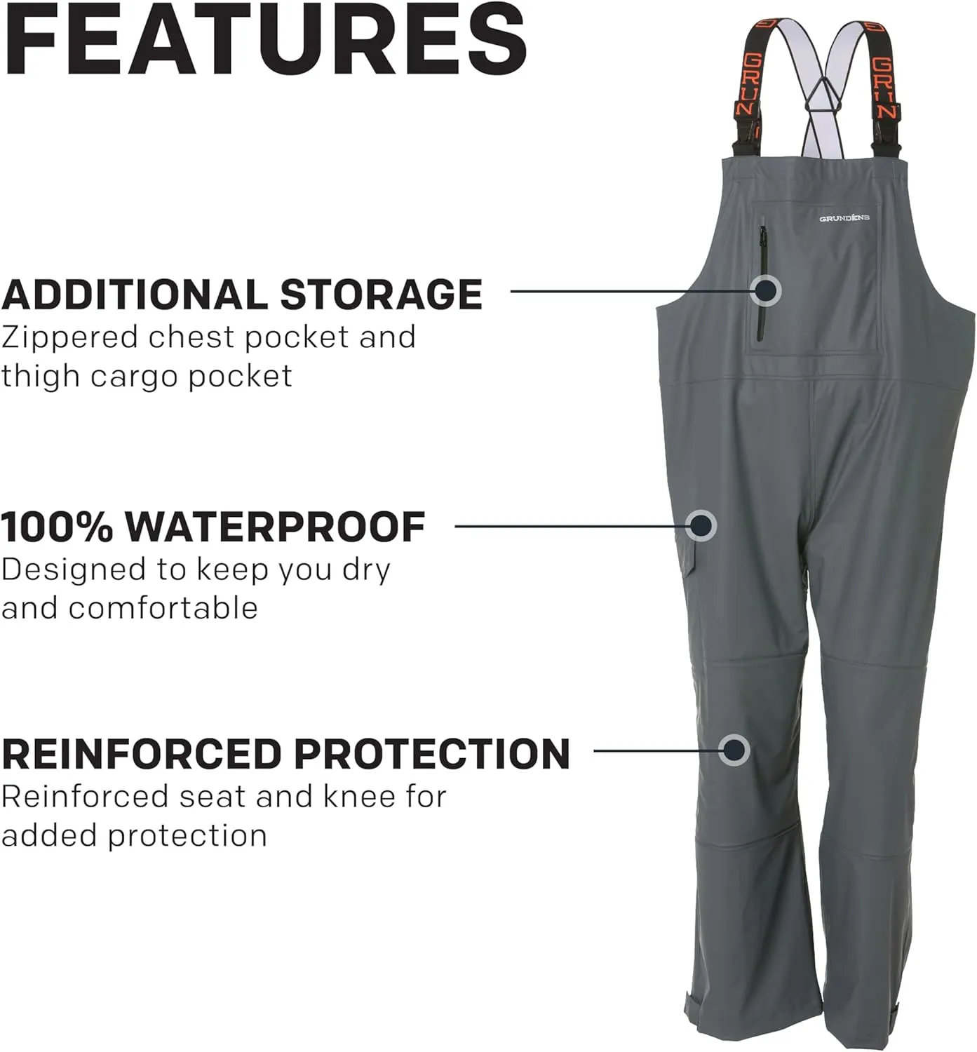 Grundéns Men’s Tourney Bib Fishing Pants | Durable, Waterproof