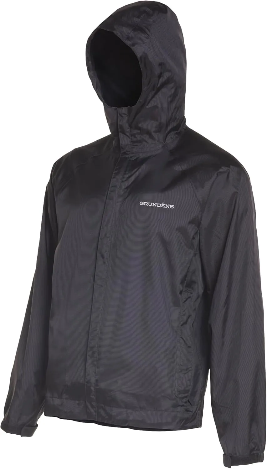 Grundéns Men’s Weather Watch Sport Fishing Jacket - Waterproof, Heavy Duty Rain Gear, Breathable, Packable Raincoat With Hood, Black, Small
