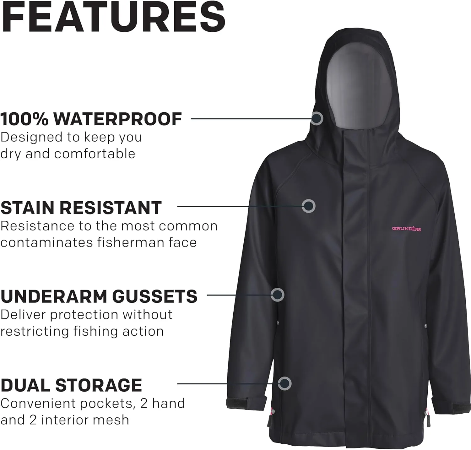 Grundéns Women’s Neptune Commercial Fishing Jacket | Waterproof, Adjustable