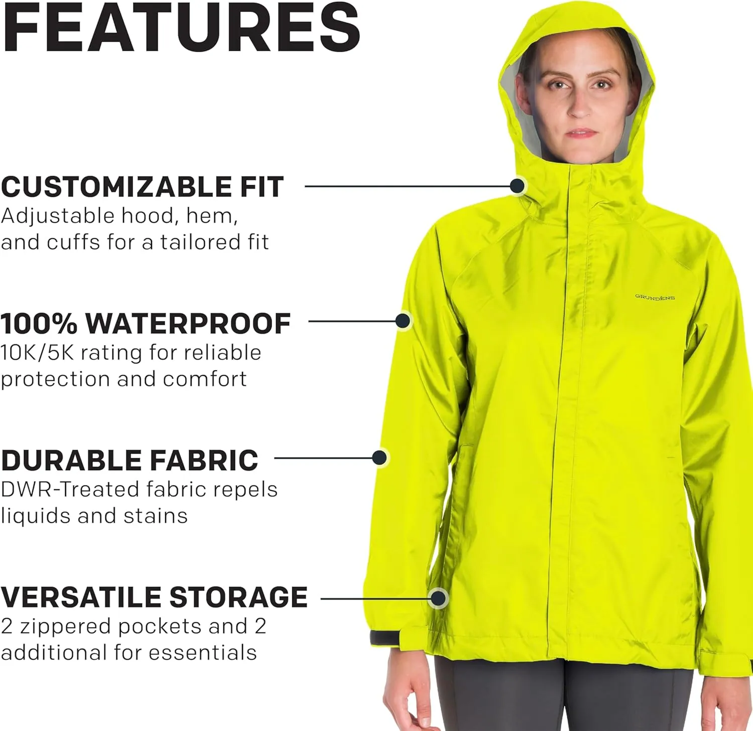 Grundéns Women’s Weather Watch Hooded Fishing Jacket | Waterproof, Stain-Resistant