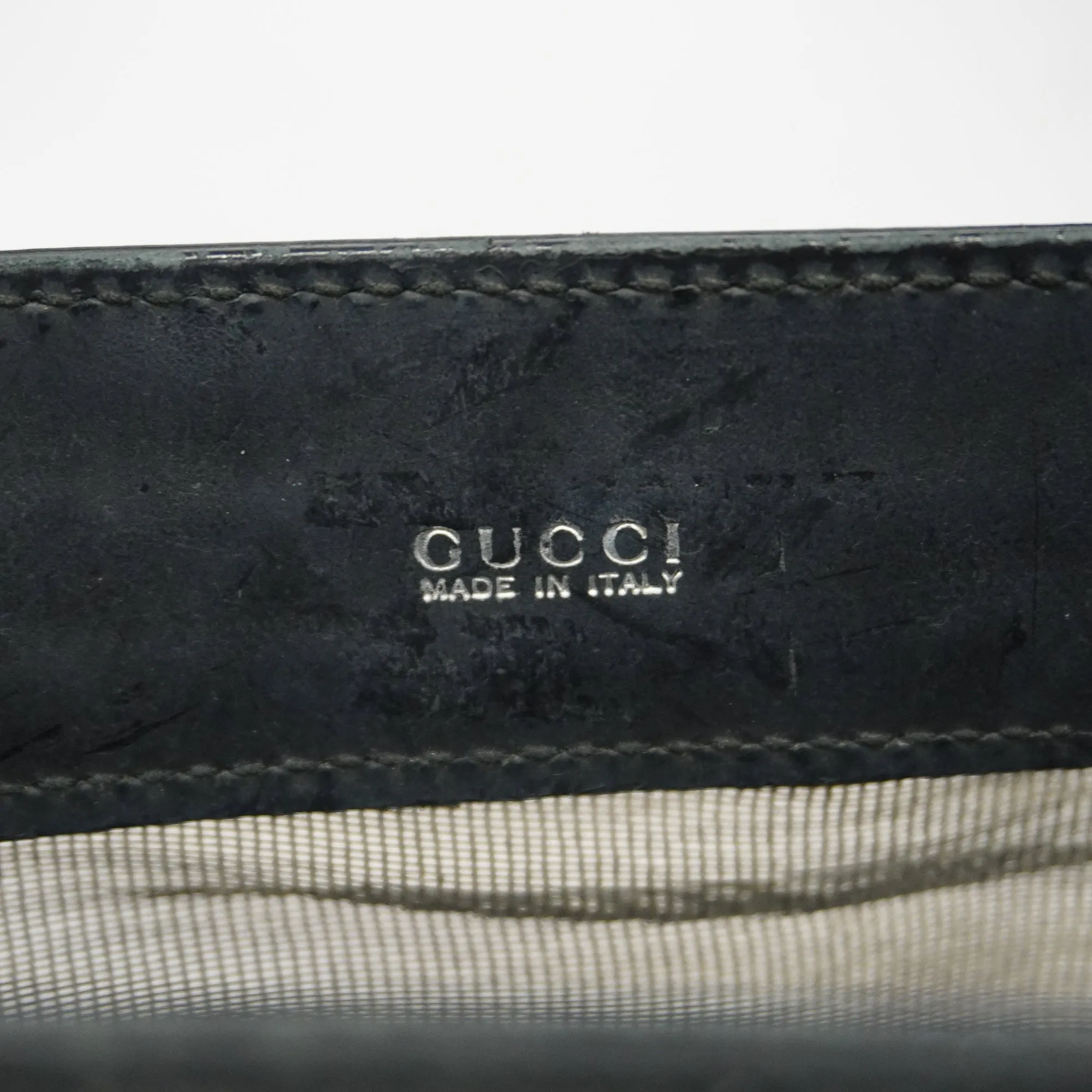GUCCI  002 1705 0405 Women's Mesh,Leather Tote Bag Black