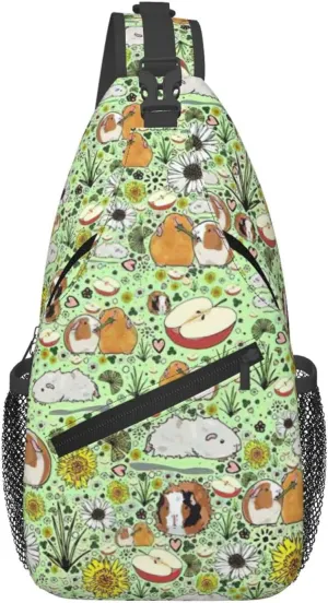 guinea pig Print Sling Bag Crossbody Sling Backpack Cross Body Shoulder Bag Travel Hiking Daypack