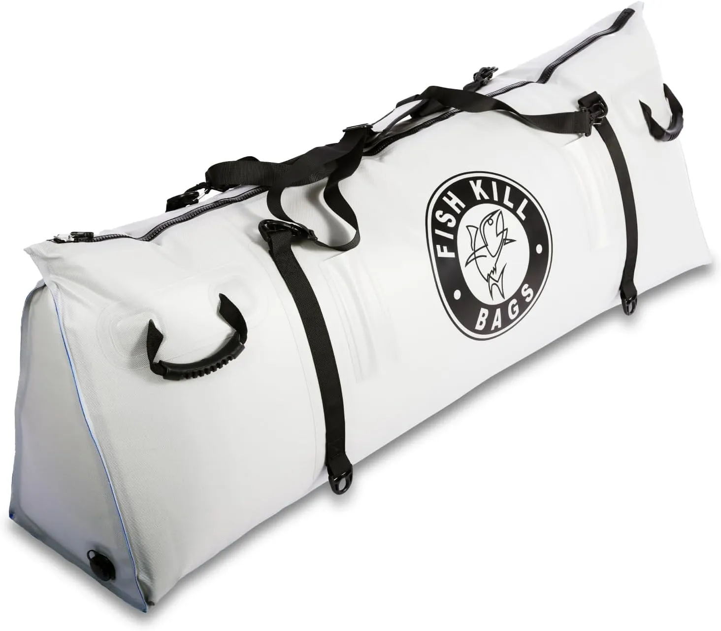 Gusseted Insulated Fish Cooler - Zipper Waterproof Nylon Bag - Portable and Leakproof With Heavy Duty Handles for Travel, Outdoor, Fishing