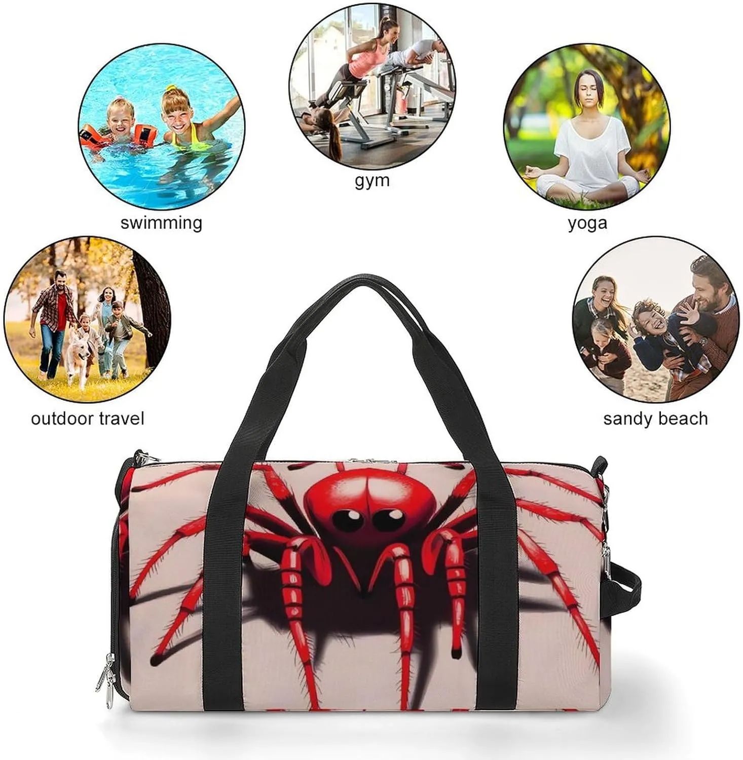 Gym Bag Adorable Animal Duffel Bag for Men Women Overnight Bag with Shoe Compartment Workout Bags