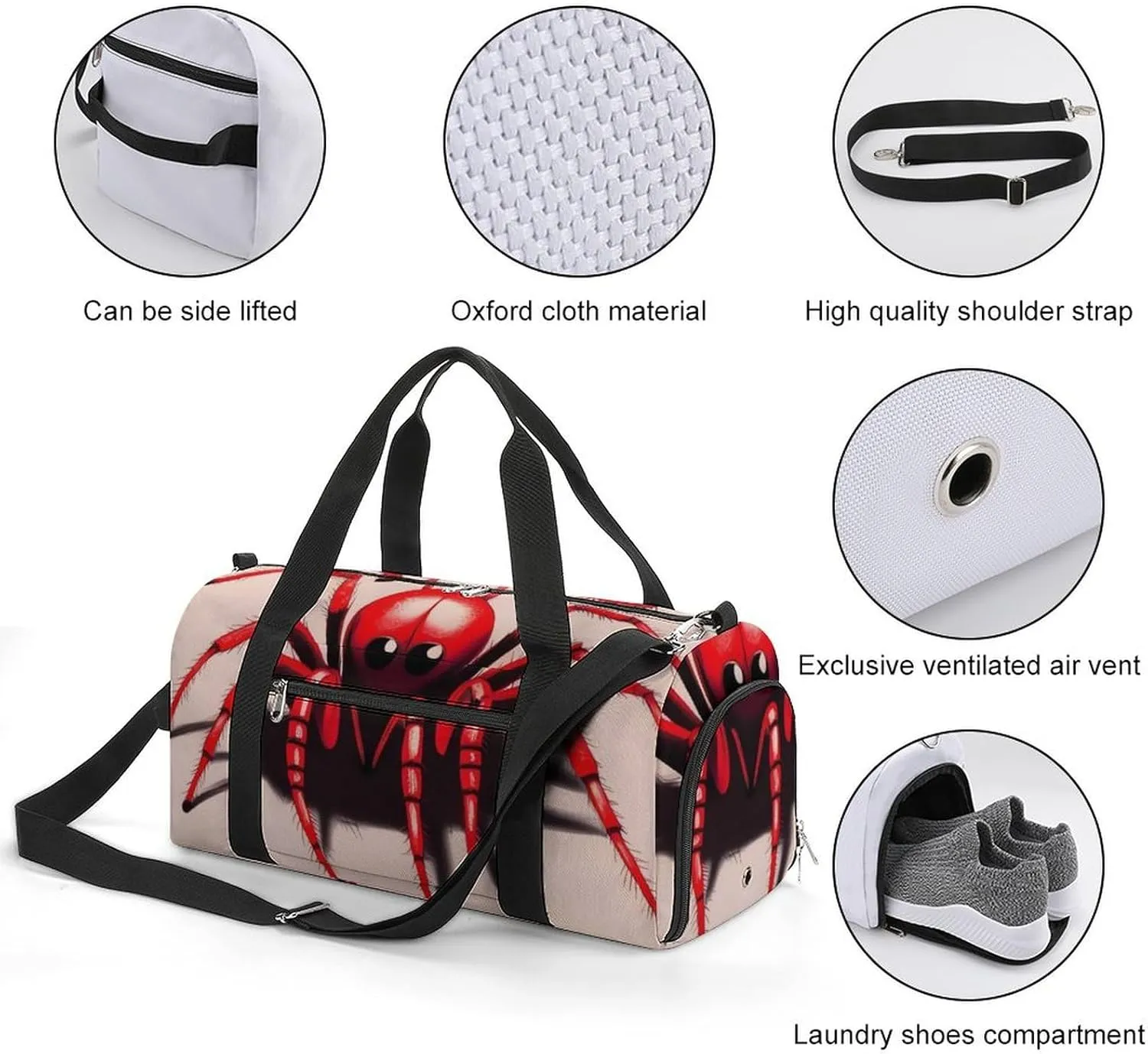 Gym Bag Adorable Animal Duffel Bag for Men Women Overnight Bag with Shoe Compartment Workout Bags