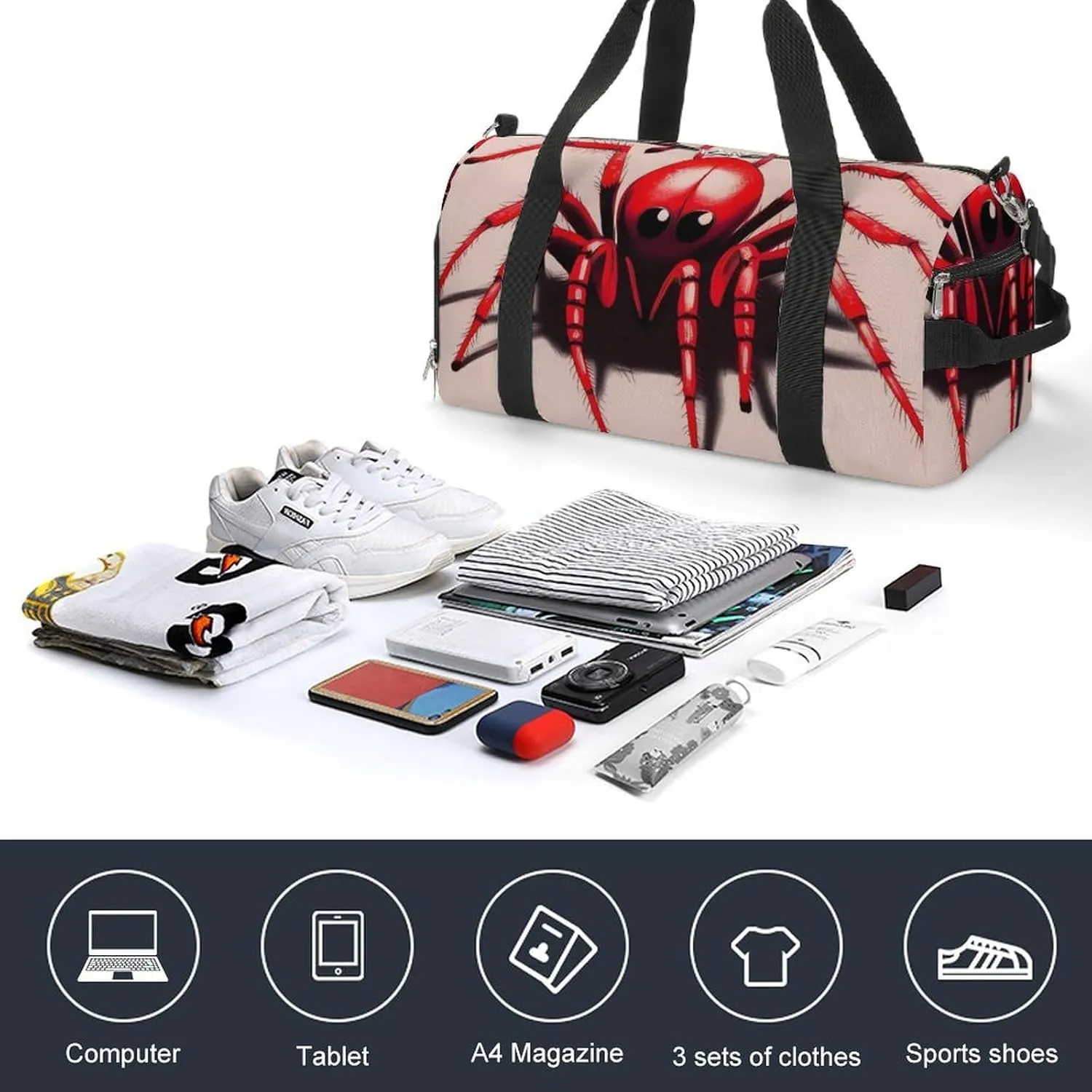 Gym Bag Adorable Animal Duffel Bag for Men Women Overnight Bag with Shoe Compartment Workout Bags