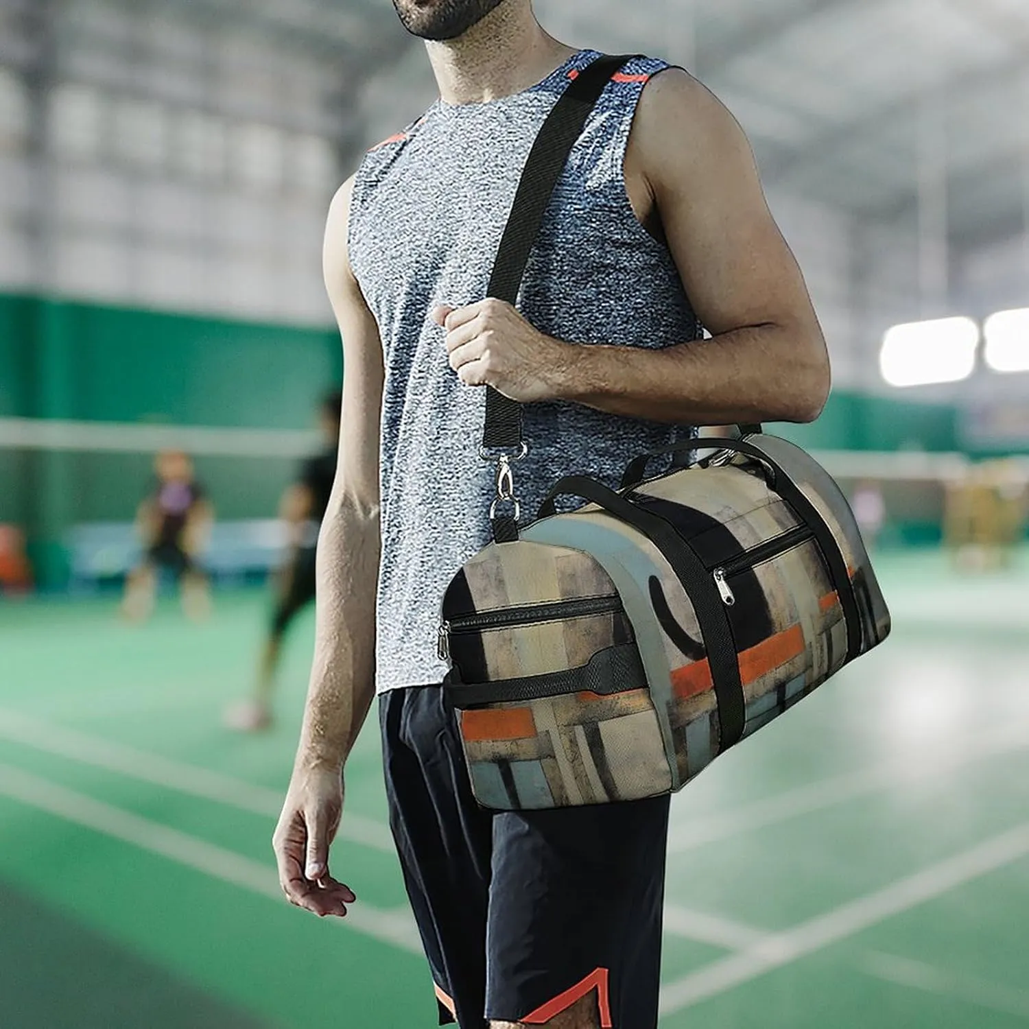 Gym Bag Cat And Chair Duffel Bag for Men Women Overnight Bag with Shoe Compartment Workout Bags