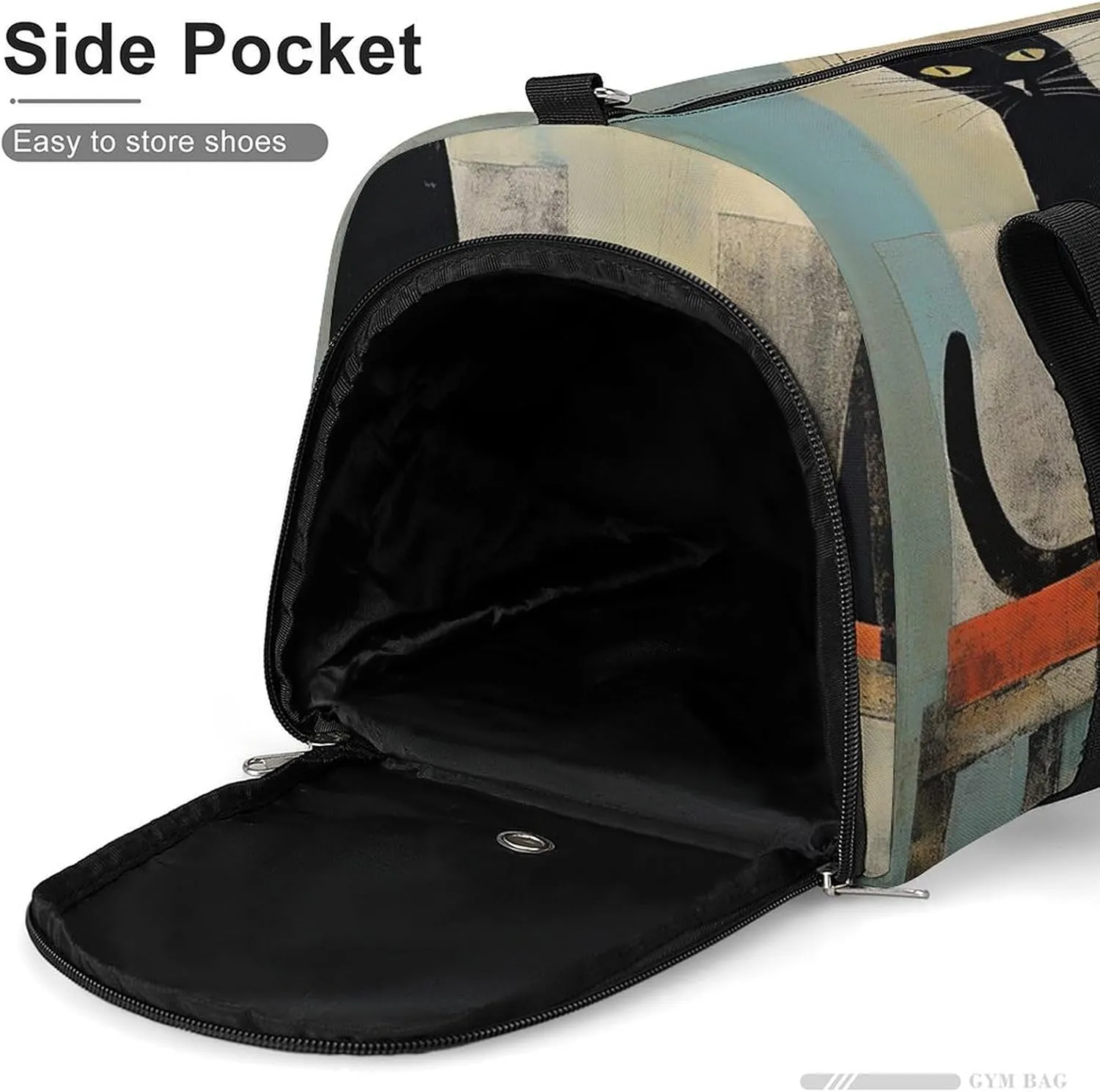 Gym Bag Cat And Chair Duffel Bag for Men Women Overnight Bag with Shoe Compartment Workout Bags