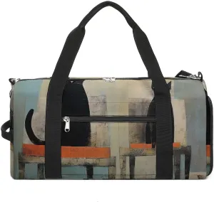 Gym Bag Cat And Chair Duffel Bag for Men Women Overnight Bag with Shoe Compartment Workout Bags