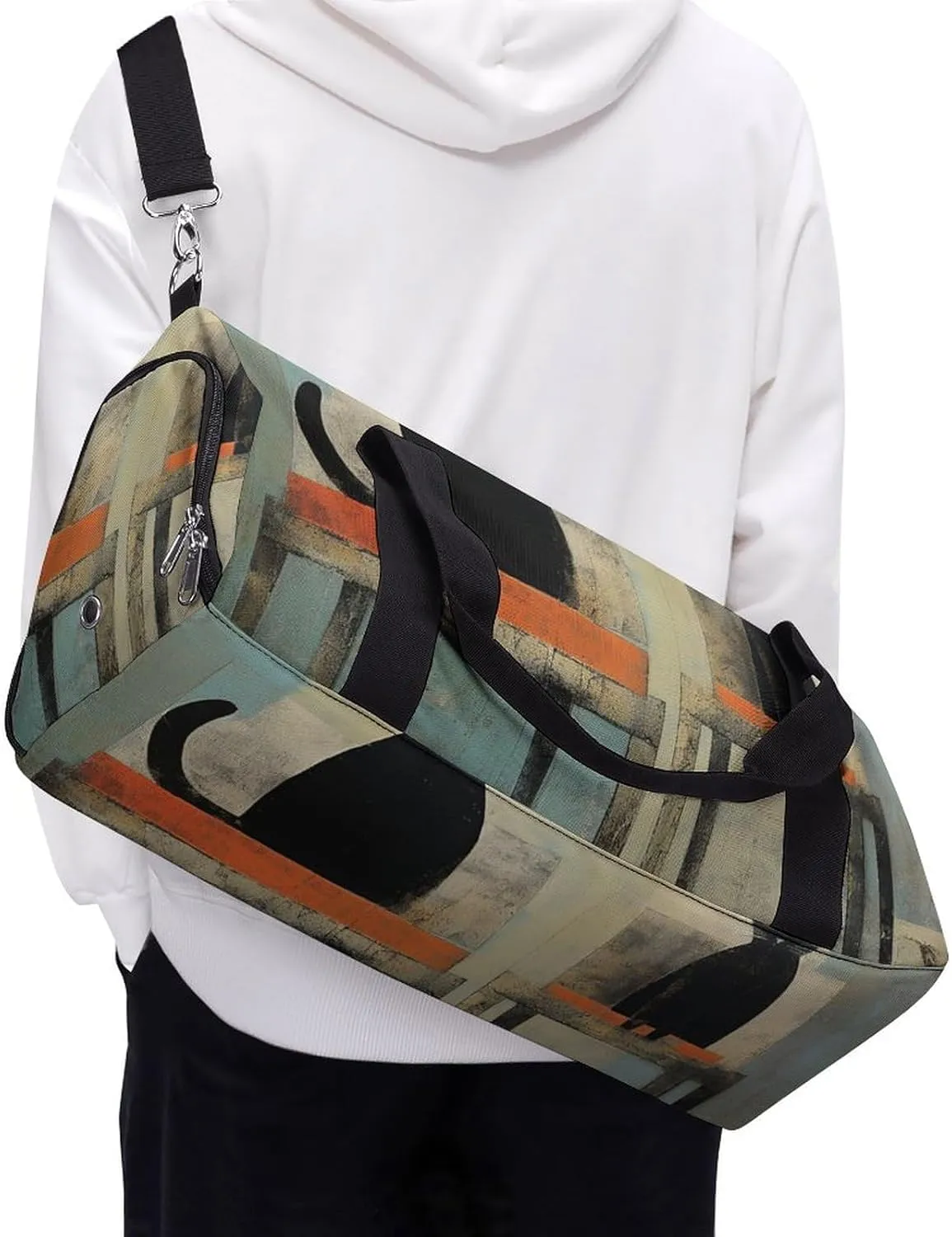 Gym Bag Cat And Chair Duffel Bag for Men Women Overnight Bag with Shoe Compartment Workout Bags