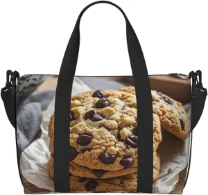 Gym Bag Chocolate Chip Cookies Duffel Bag for Men Women Travel Overnight Bag with Shoe Compartment Workout Bags