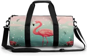 Gym Bag Flamingos Duffel Bag for Men Women Overnight Bag with Shoe Compartment Workout Bags