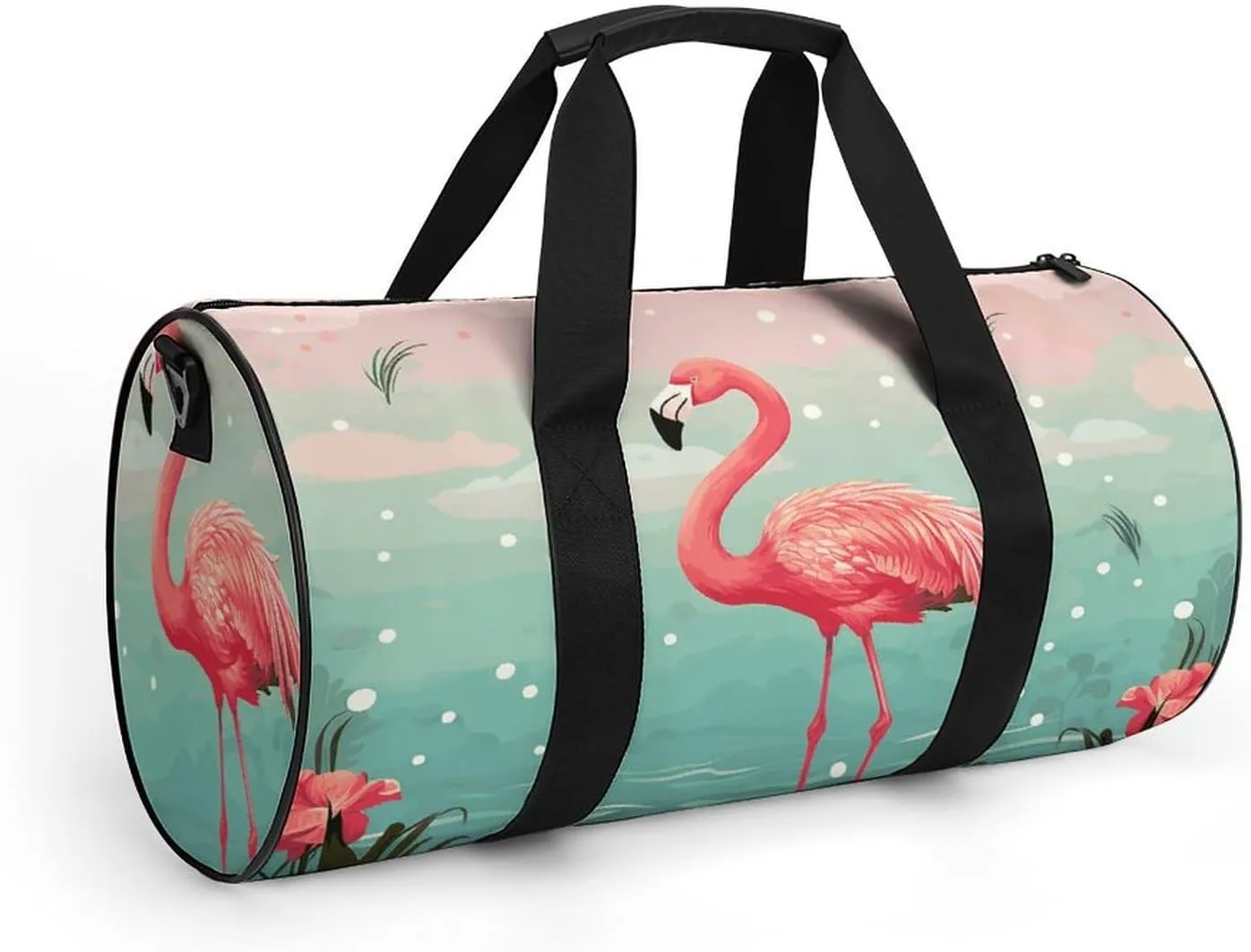 Gym Bag Flamingos Duffel Bag for Men Women Overnight Bag with Shoe Compartment Workout Bags