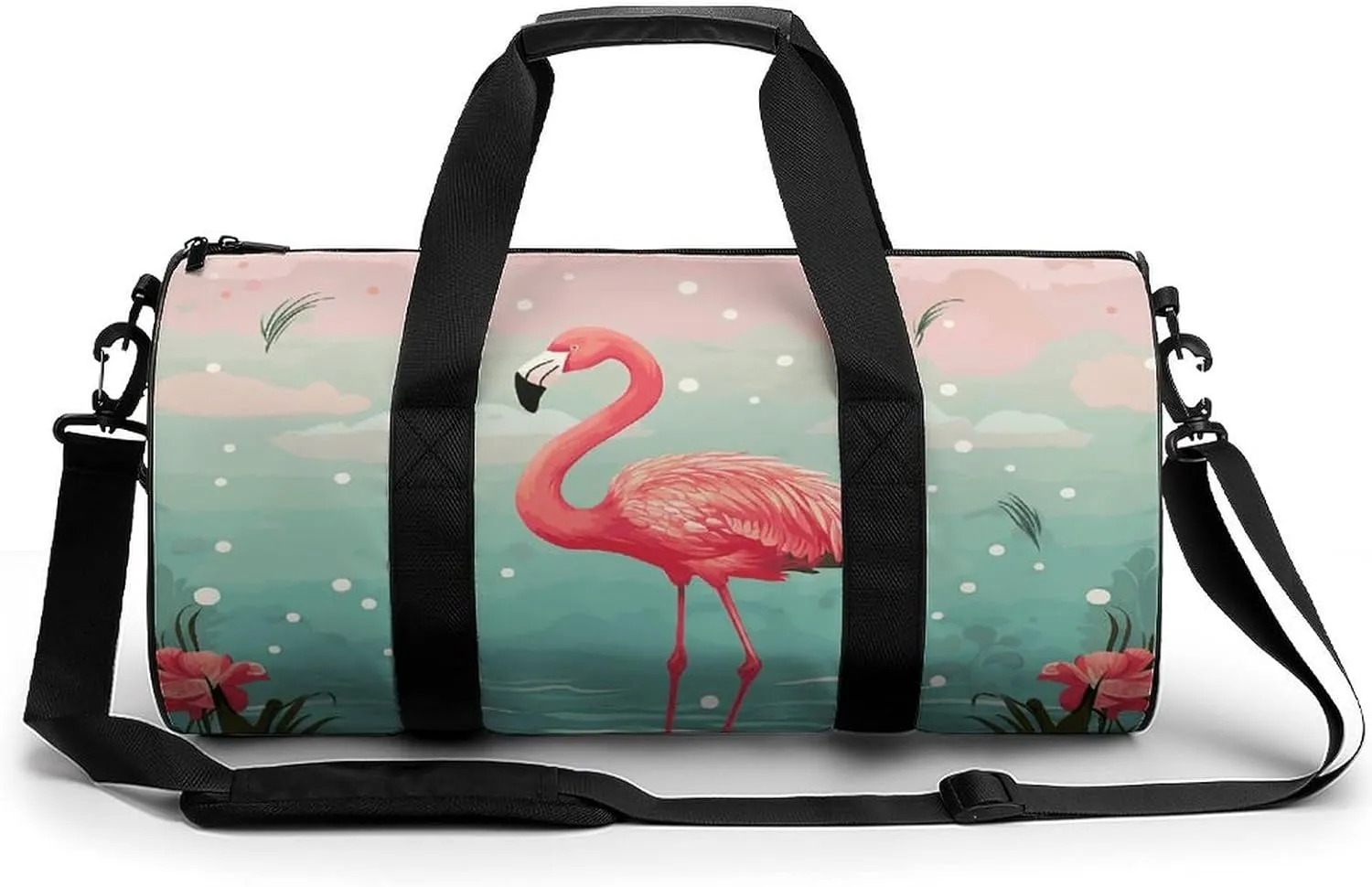 Gym Bag Flamingos Duffel Bag for Men Women Overnight Bag with Shoe Compartment Workout Bags