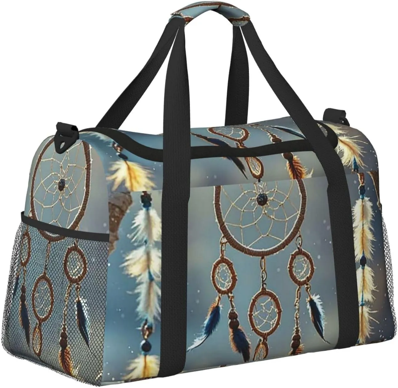 Gym Bag Native American Dream Catcher3 Duffel Bag for Men Women Travel Overnight Bag with Shoe Compartment Workout Bags