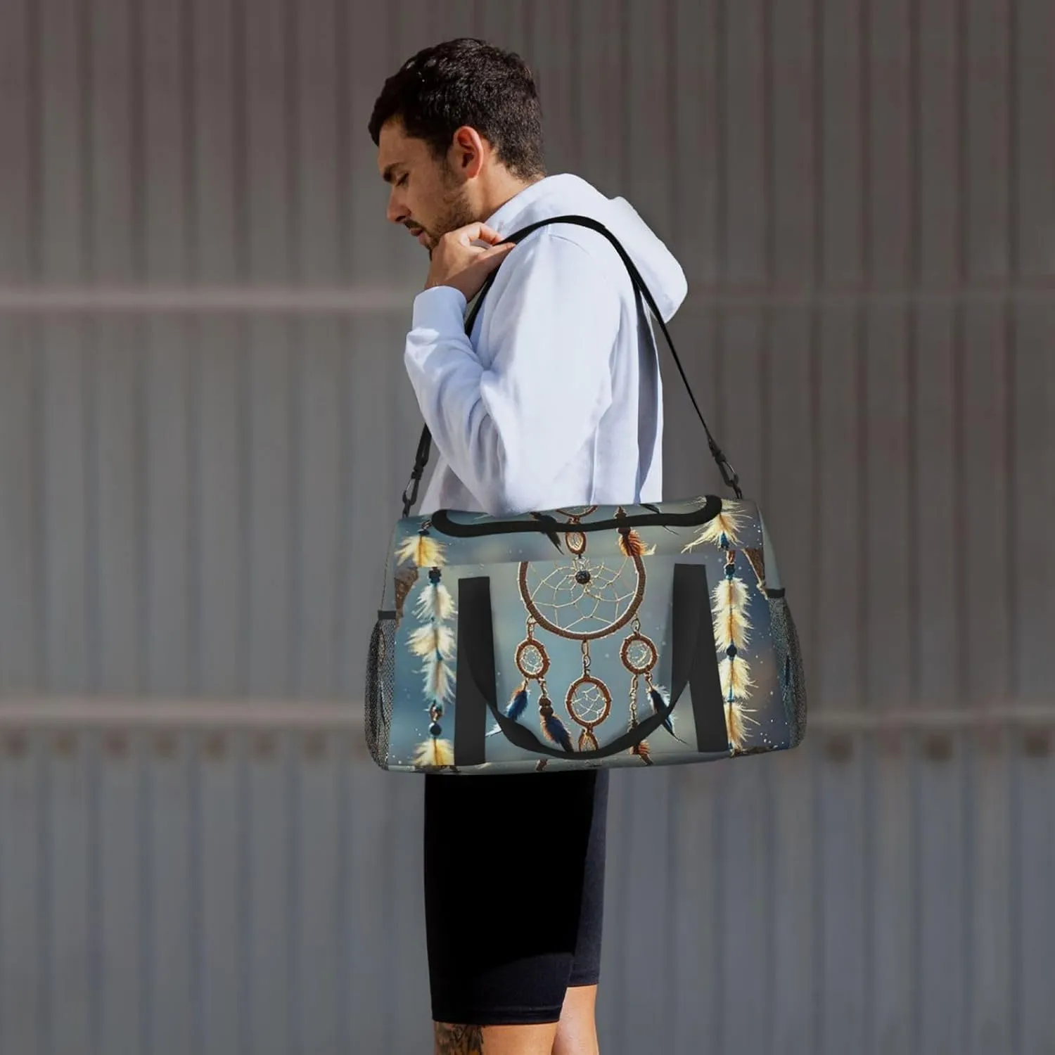 Gym Bag Native American Dream Catcher3 Duffel Bag for Men Women Travel Overnight Bag with Shoe Compartment Workout Bags