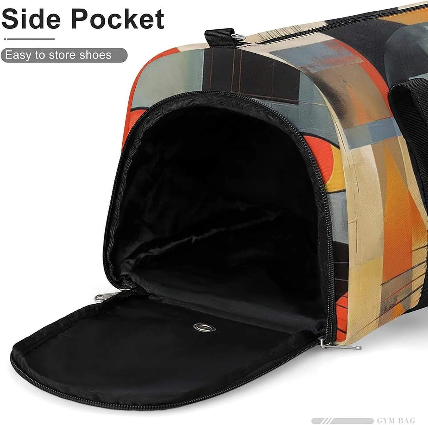 Gym Bag Orange Red Eyes Cat Duffel Bag for Men Women Overnight Bag with Shoe Compartment Workout Bags