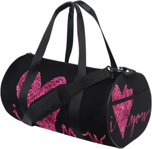 Gym Bag Pink Love Declaration Travel Duffle Bag Sports Luggage with Backpack Tote Romantic for Man and Women