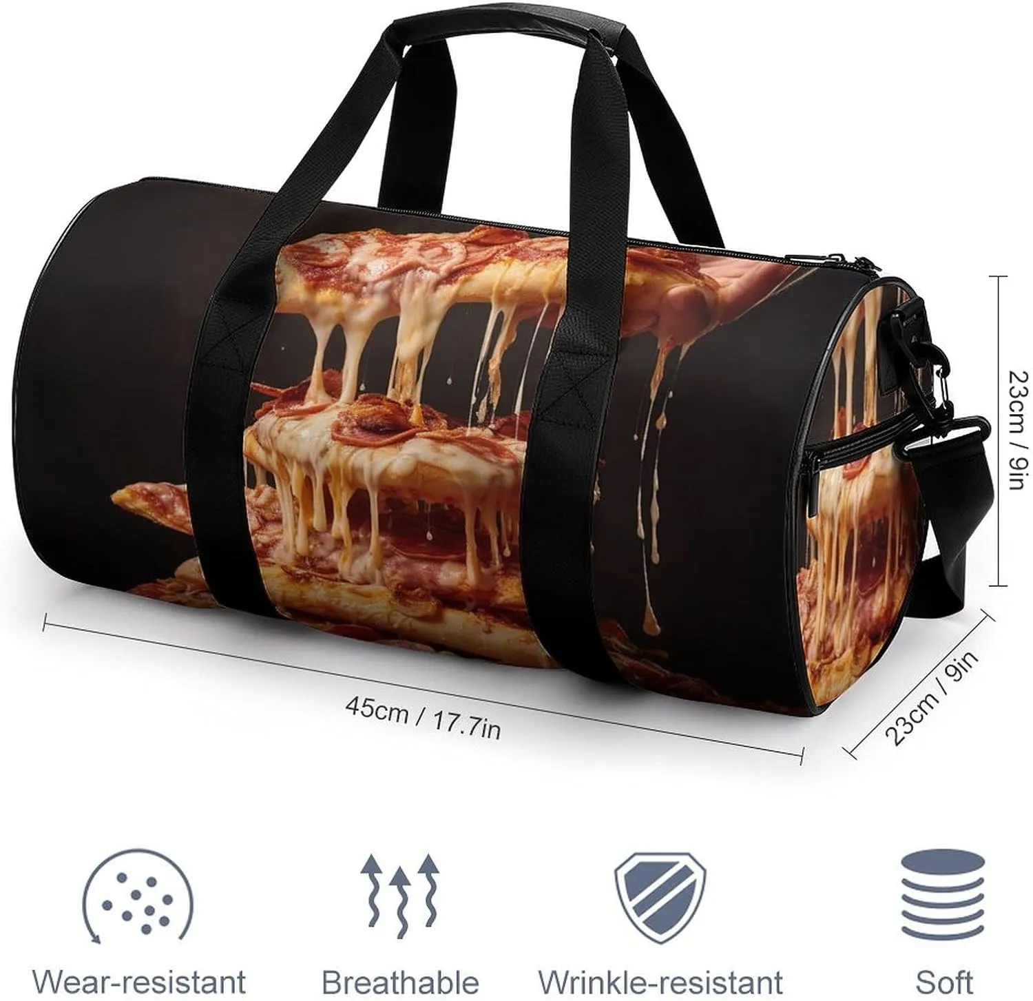 Gym Bag Some Pizza Duffel Bag for Men Women Overnight Bag with Shoe Compartment Workout Bags