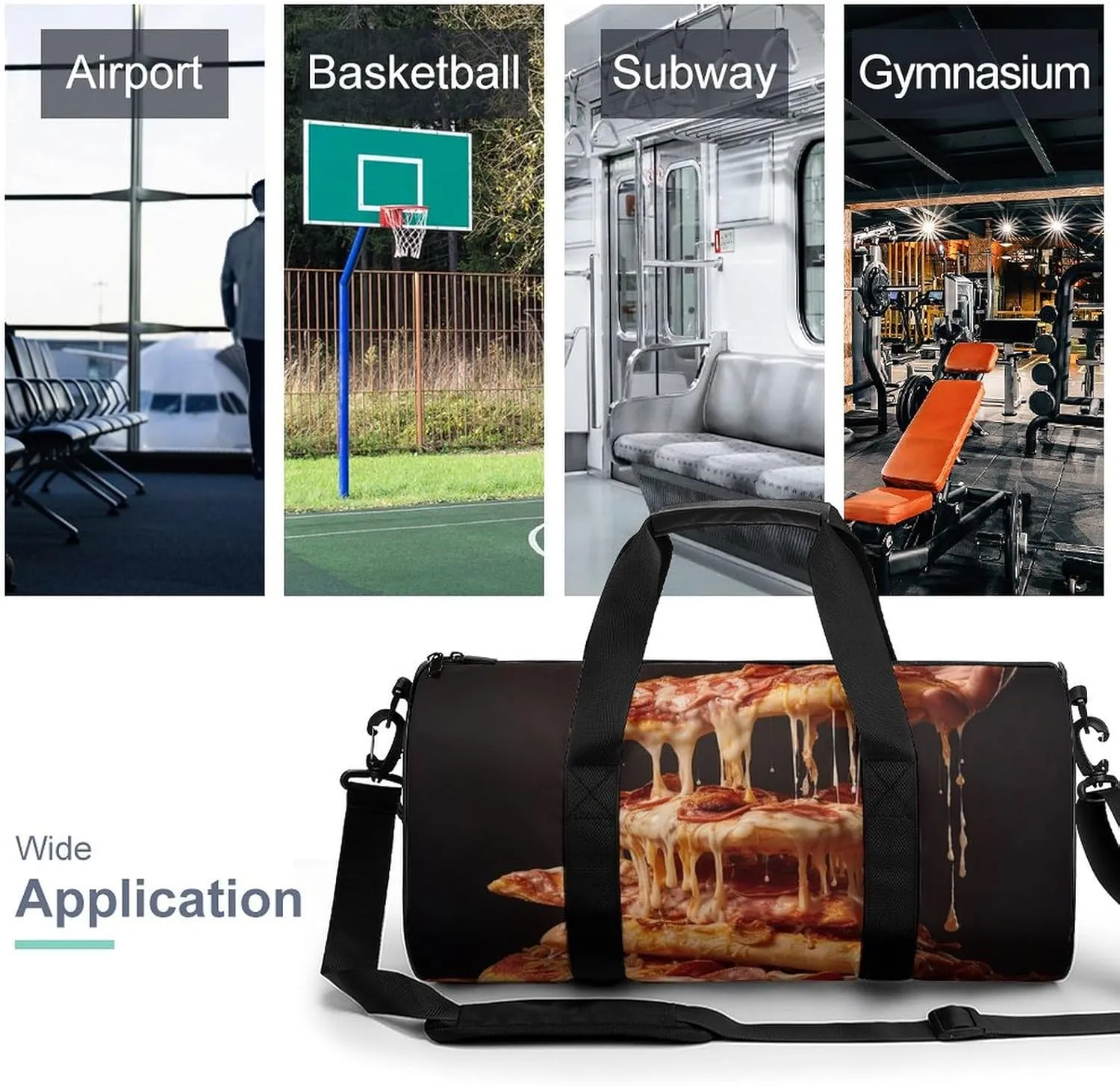 Gym Bag Some Pizza Duffel Bag for Men Women Overnight Bag with Shoe Compartment Workout Bags